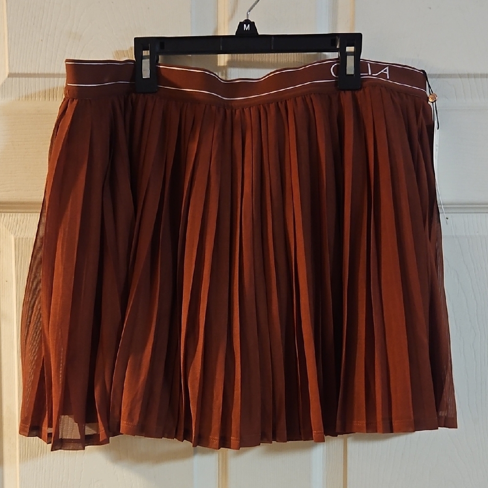 CALIA Women's Pleated Mesh Skort: RED BROWN: NEW WITH TAGS: SIZE XXL